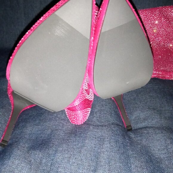 " RHINESTONE TWO STEPPER "  Glitter Boots - Pink/combo ( BRAND NEW !!!!!!!! - Picture 4 of 5